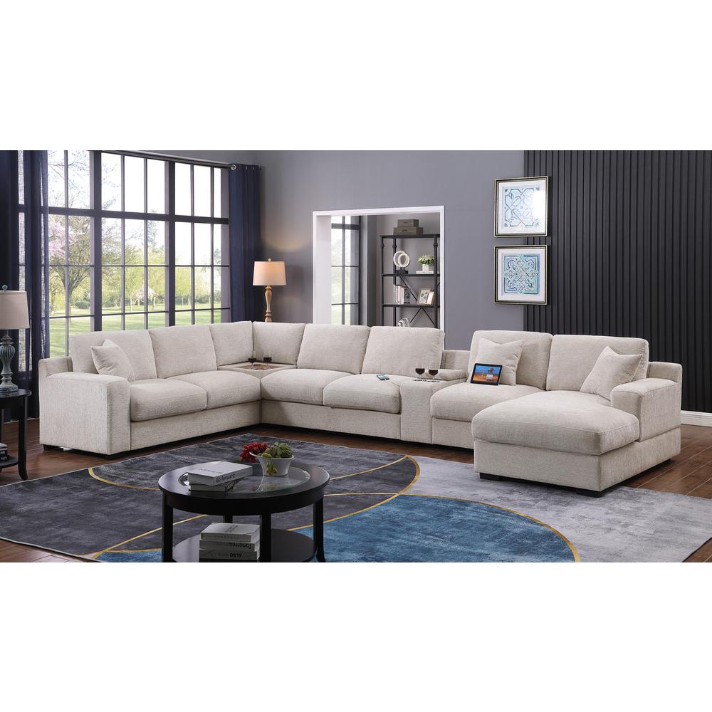 Fabric Corner Sectional Sofa with Right-Facing Chaise