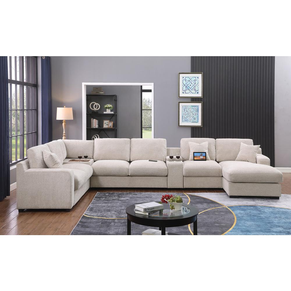 Fabric Corner Sectional Sofa with Right-Facing Chaise