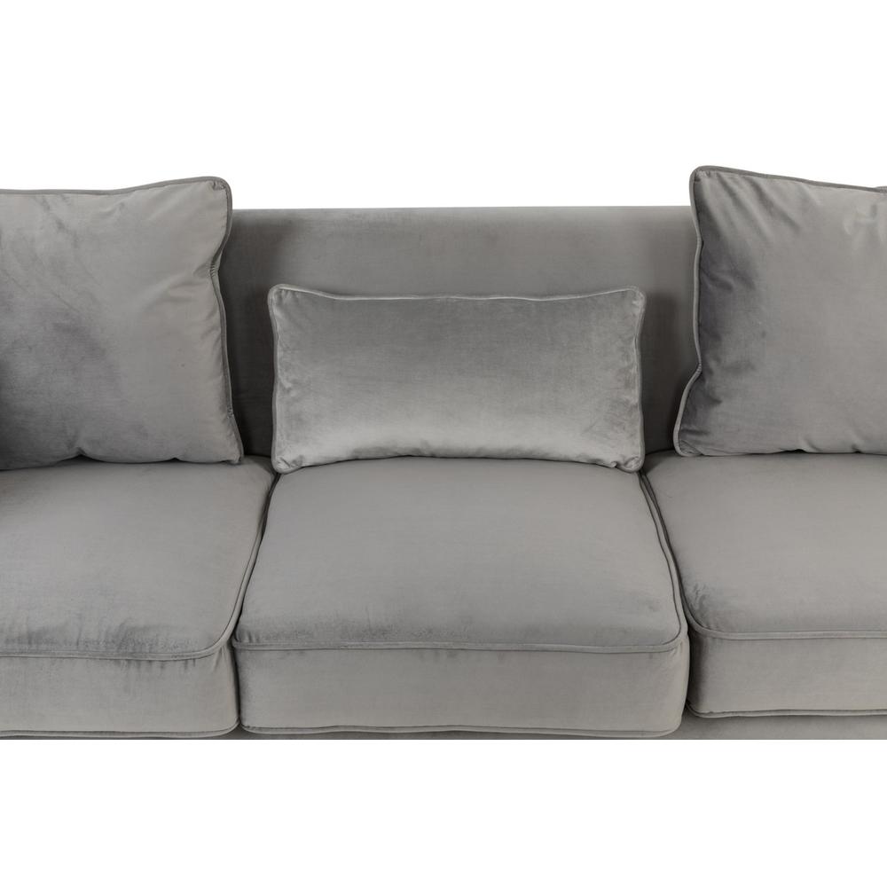 Bayberry Gray Velvet Sofa Loveseat Chair Living Room Set