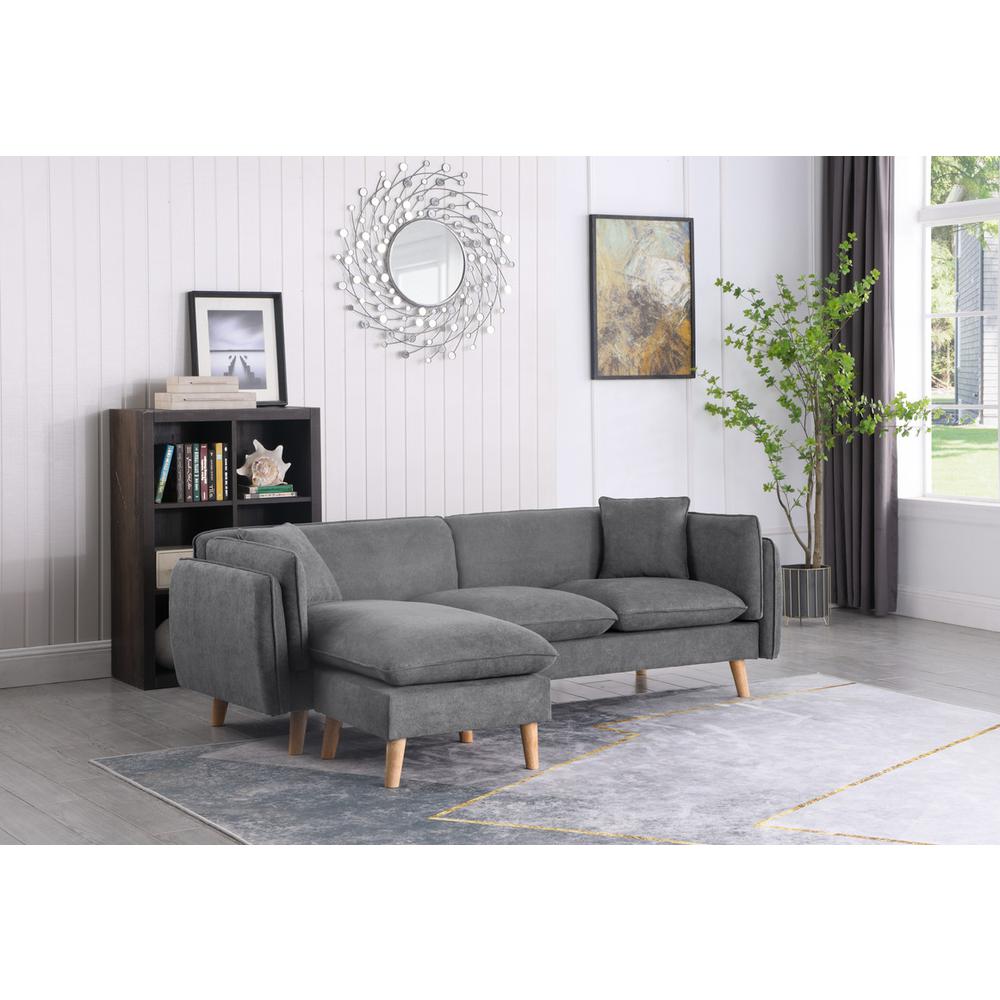 Brayden Light Gray Fabric Sectional Sofa Chaise
