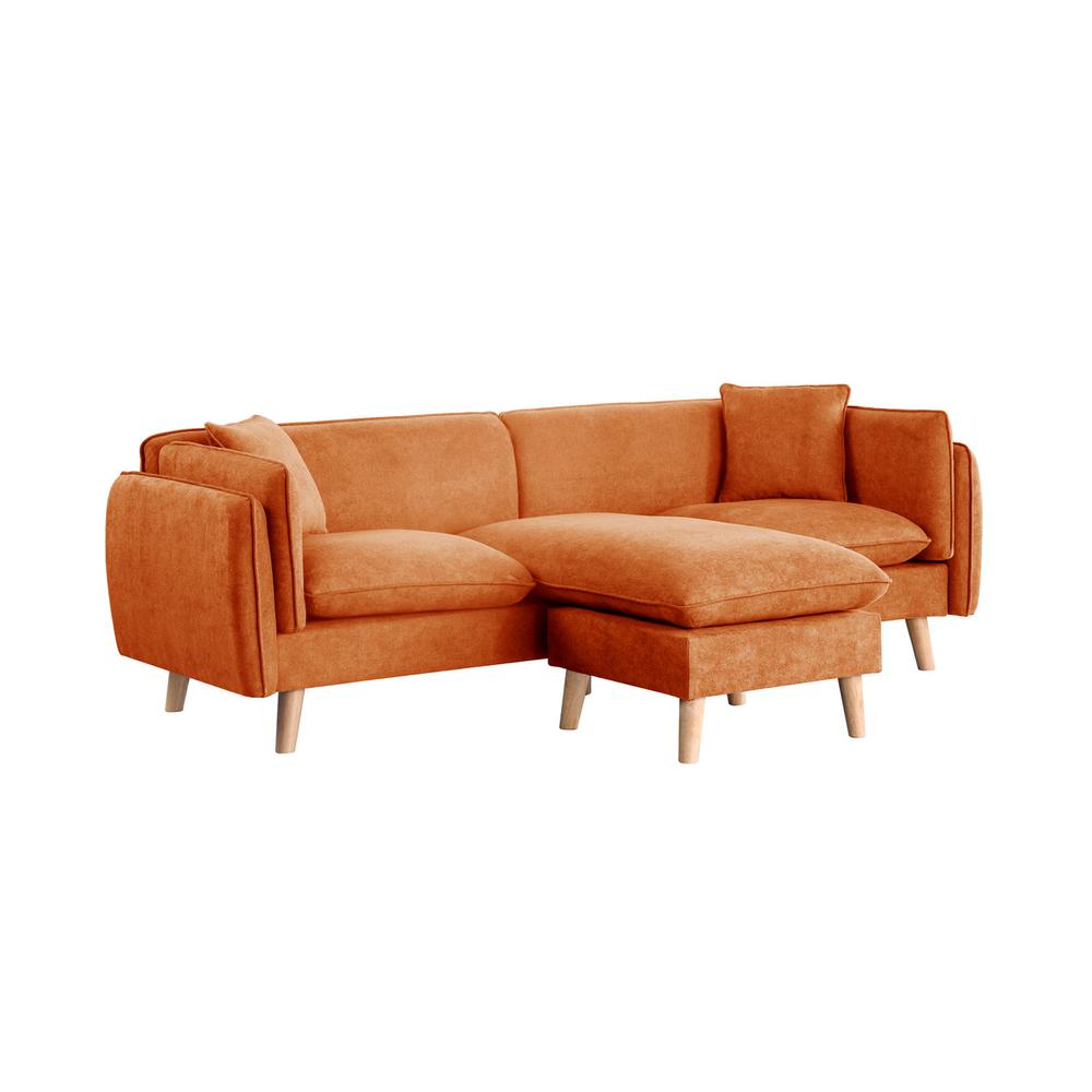Brayden Orange Fabric Sectional Sofa Chaise