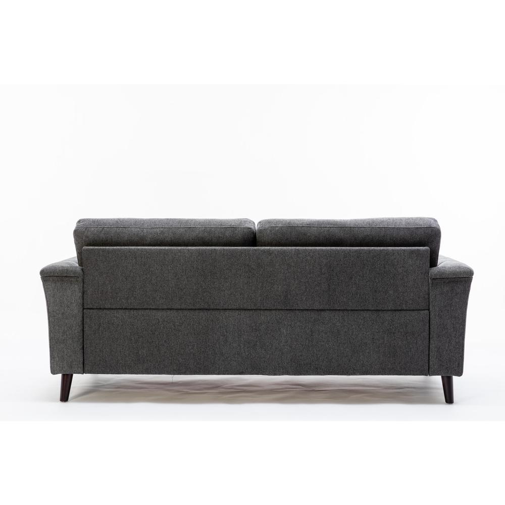 Stanton Dark Gray Linen Sofa with Tufted Arms