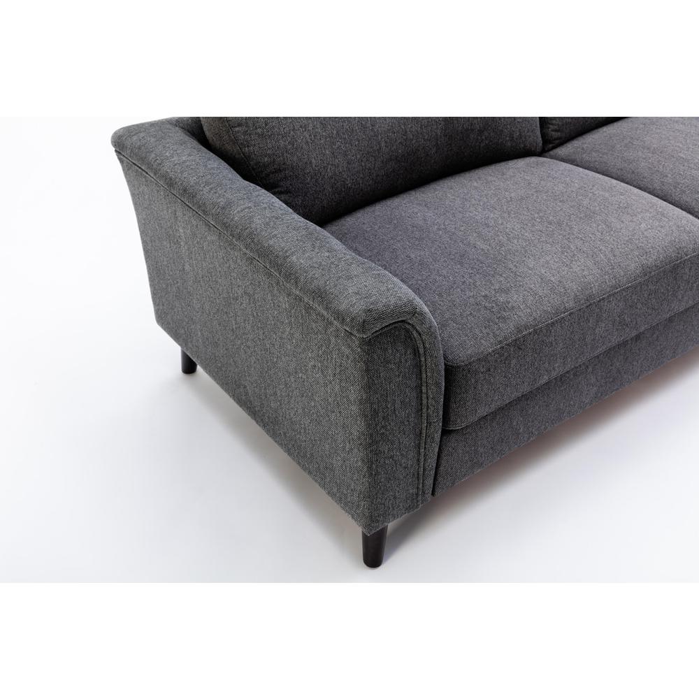 Stanton Dark Gray Linen Sofa with Tufted Arms
