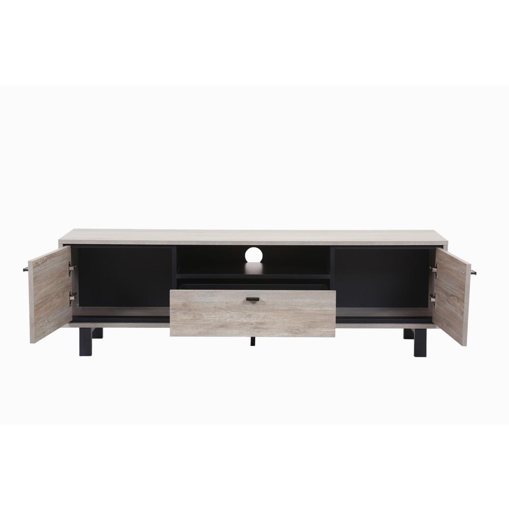 Apollo Gray Oak Finish TV Stand with Storage
