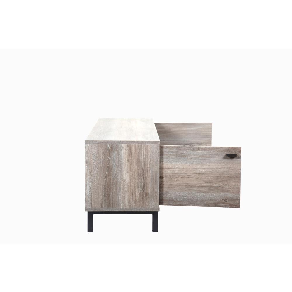 Apollo Gray Oak Finish TV Stand with Storage