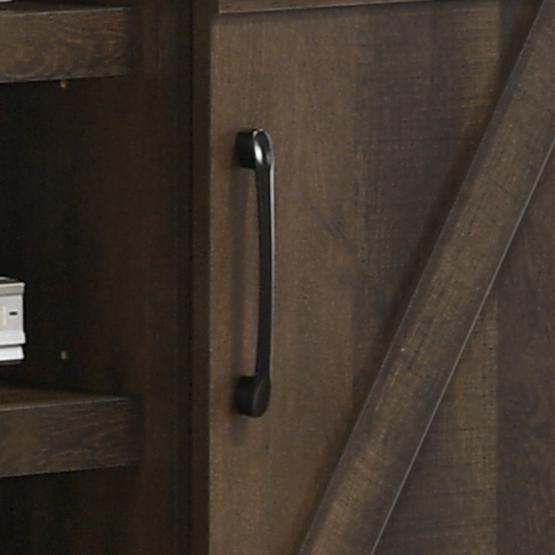 Asher Dark Dusty Brown 54″ Wide TV Stand with Sliding Doors and Cable Management