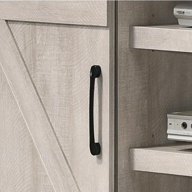 Asher Dusty Gray 54″ Wide TV Stand with Sliding Doors and Cable Management