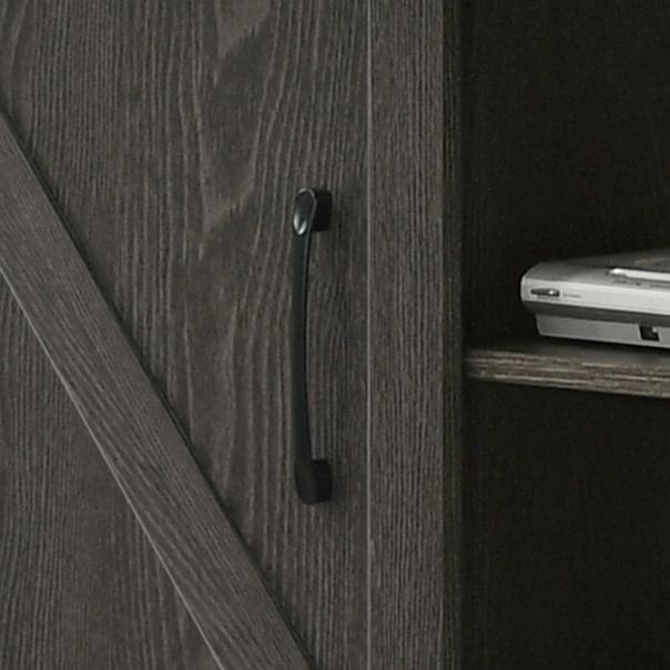 Salma Dark Gray 58″ Wide TV Stand with 2 Open Shelves and 2 Cabinets