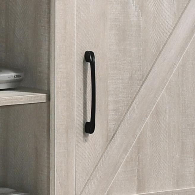 Salma Dusty Gray 58″ Wide TV Stand with 2 Open Shelves and 2 Cabinets