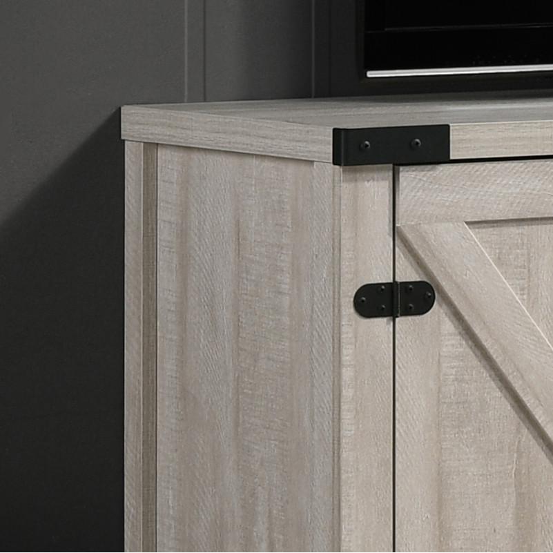 Salma Dusty Gray 58″ Wide TV Stand with 2 Open Shelves and 2 Cabinets