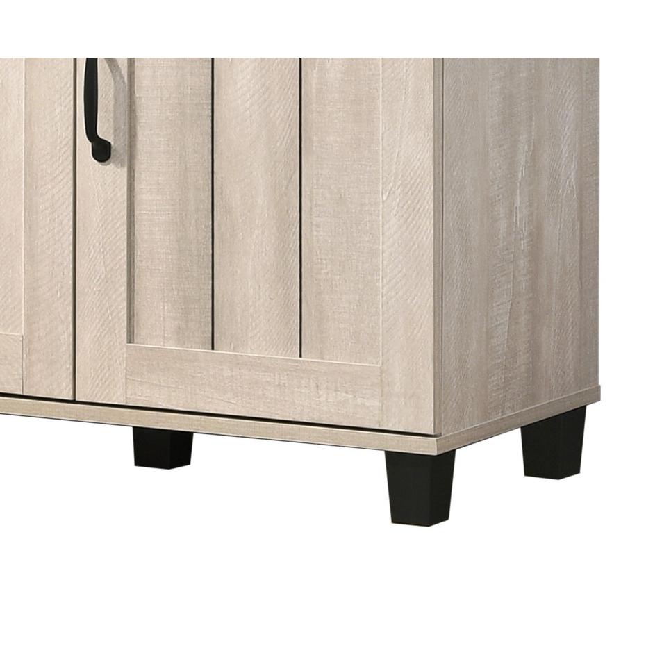 Corby Dusty Gray Oak Finish 3-Door Shoe Cabinet