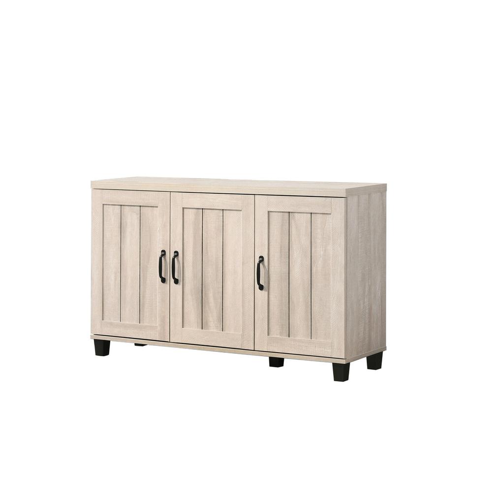 Corby Dusty Gray Oak Finish 3-Door Shoe Cabinet