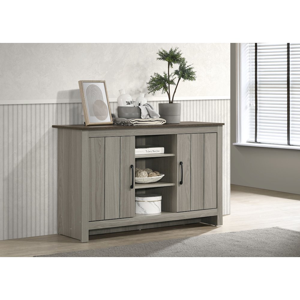 47″W Gray Oak Console Table