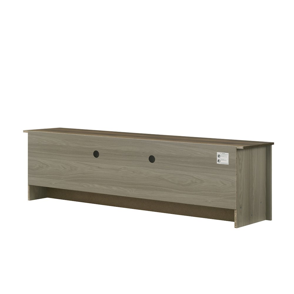 Nyla 68.5″W Gray Oak TV Stand with Shelves and Cabinet Doors