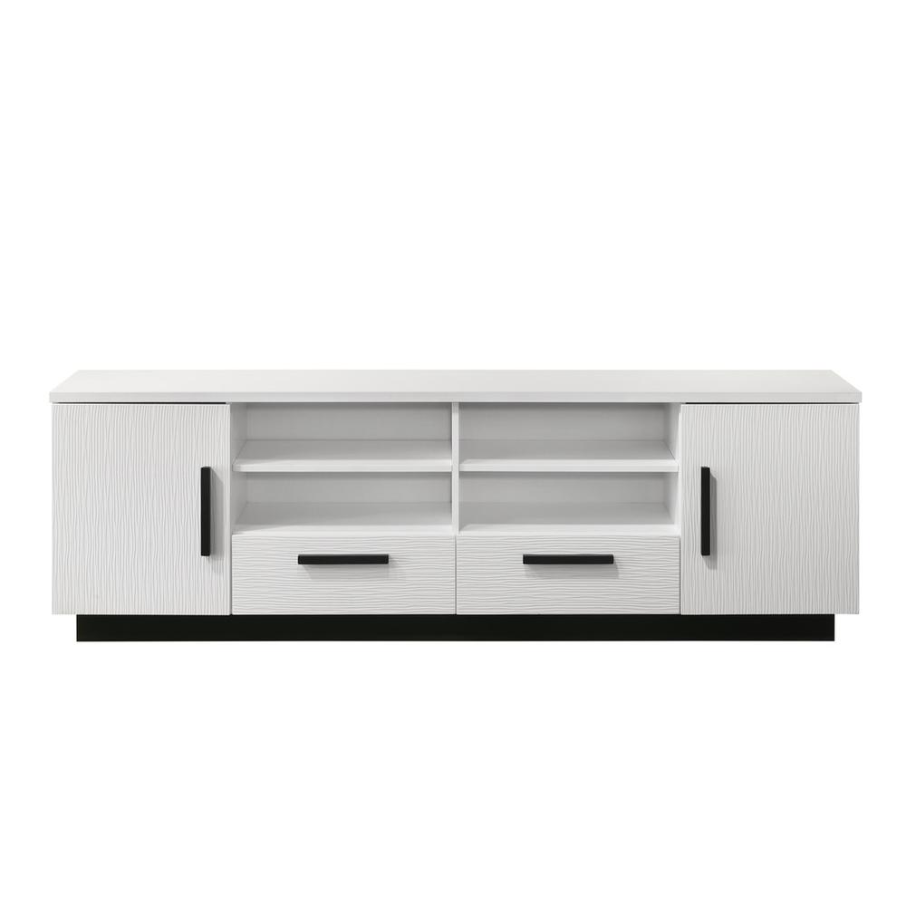 Matilda 70.5″W White Finish TV Stand with Drawers