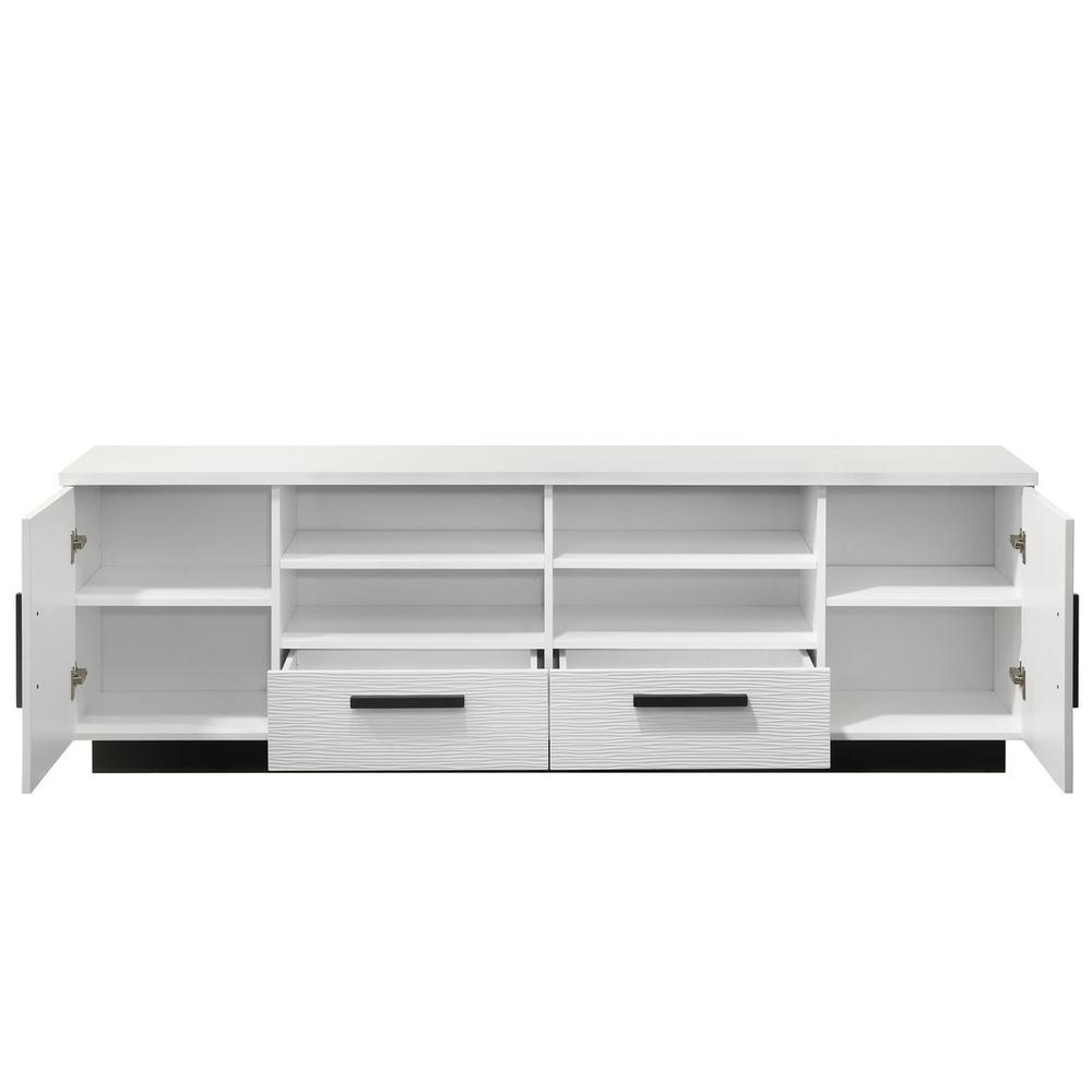 Matilda 70.5″W White Finish TV Stand with Drawers