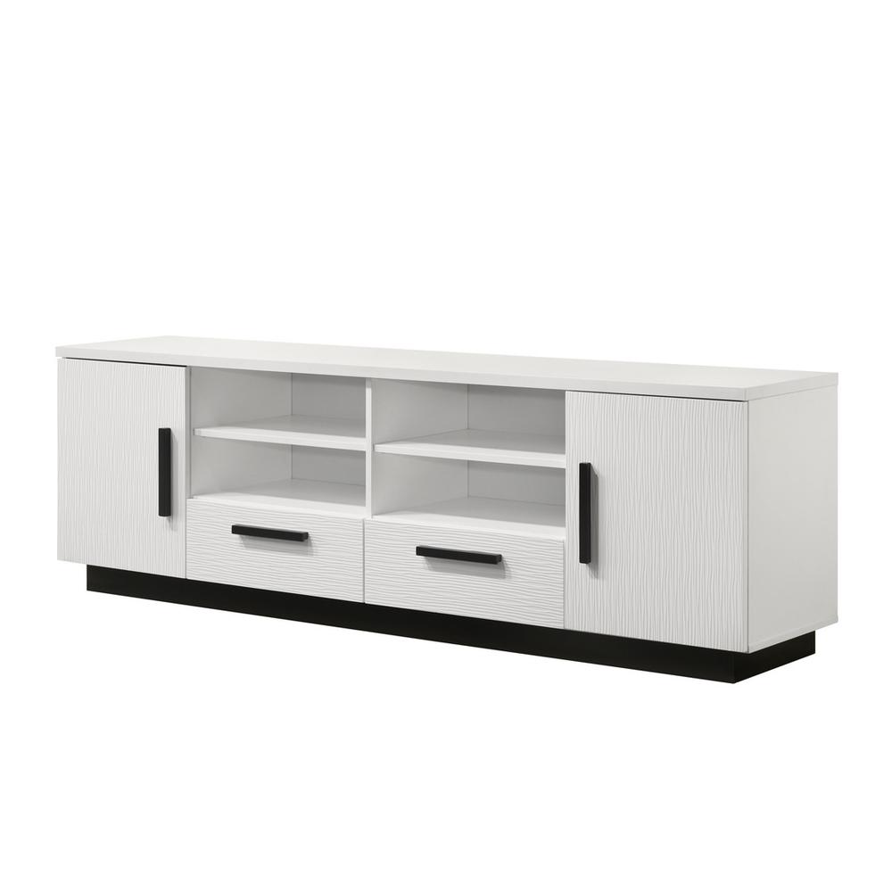 Matilda 70.5″W White Finish TV Stand with Drawers