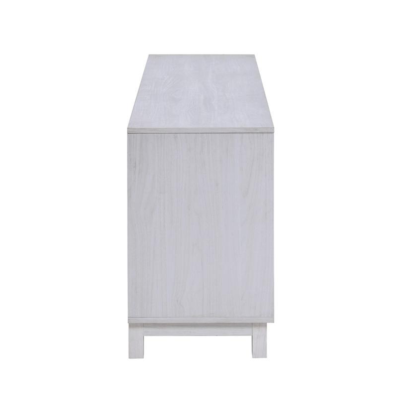 Summit 70″W White Walnut Finish TV Stand Console with Fireplace