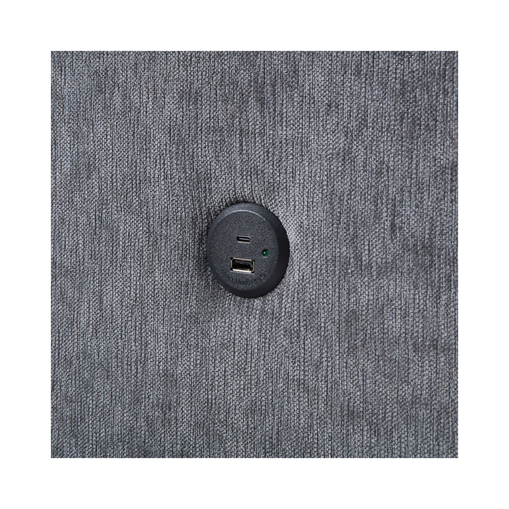 Emmy 89″W Dark Gray Fabric Sleeper Sectional Sofa with Reversible Storage Chaise