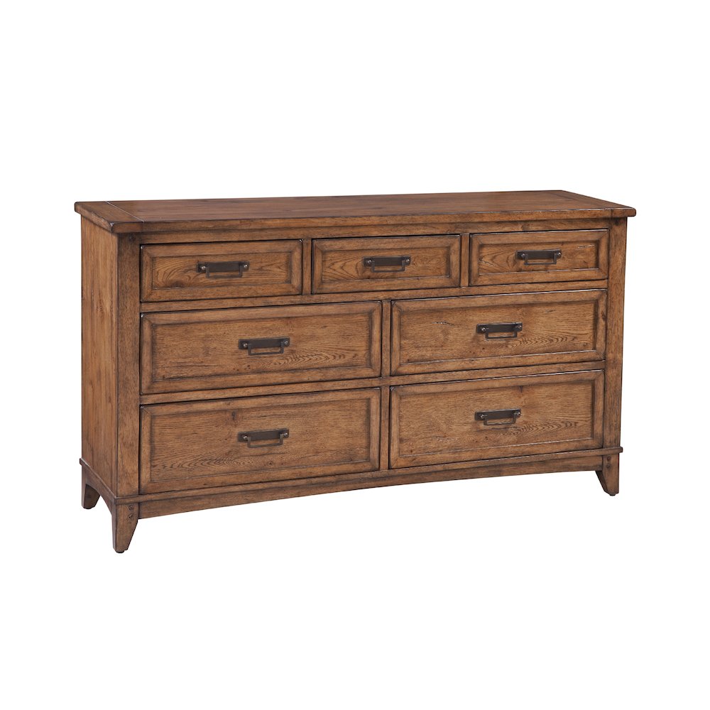 Oakdale 7-Drawer Dresser – Honey Oak