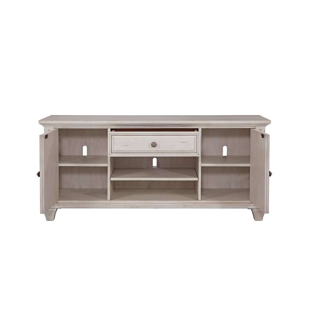 Sedona 66″ Entertainment Console – Cobblestone White