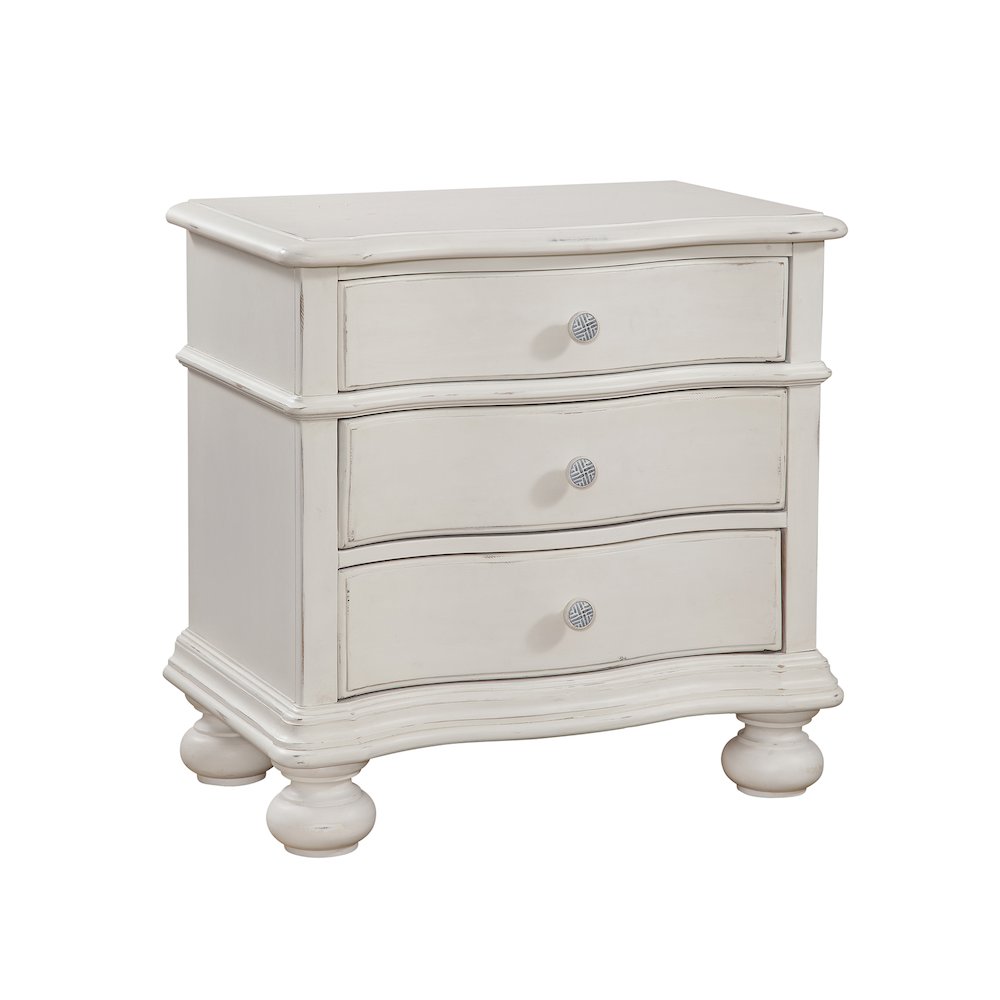 Rodanthe 3-Drawer Nightstand – Dove White