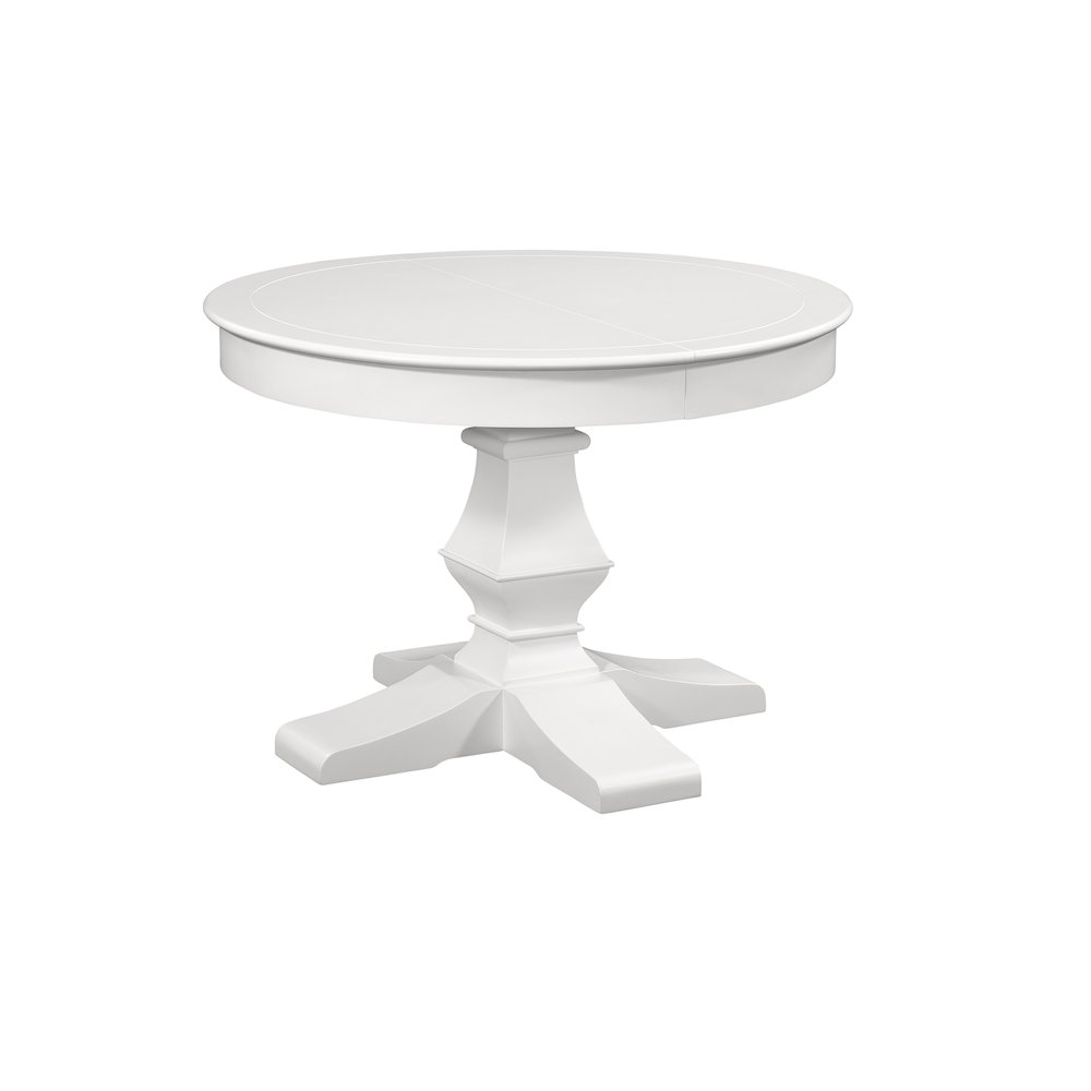 Cottage Traditions Extendable Round Dining Table – White Cottage