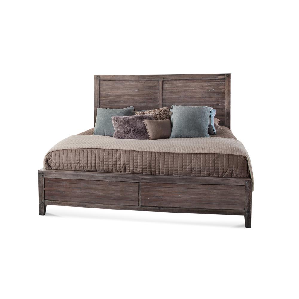 Aurora King Panel Bed – With Panel Footboard – Weathered Grey