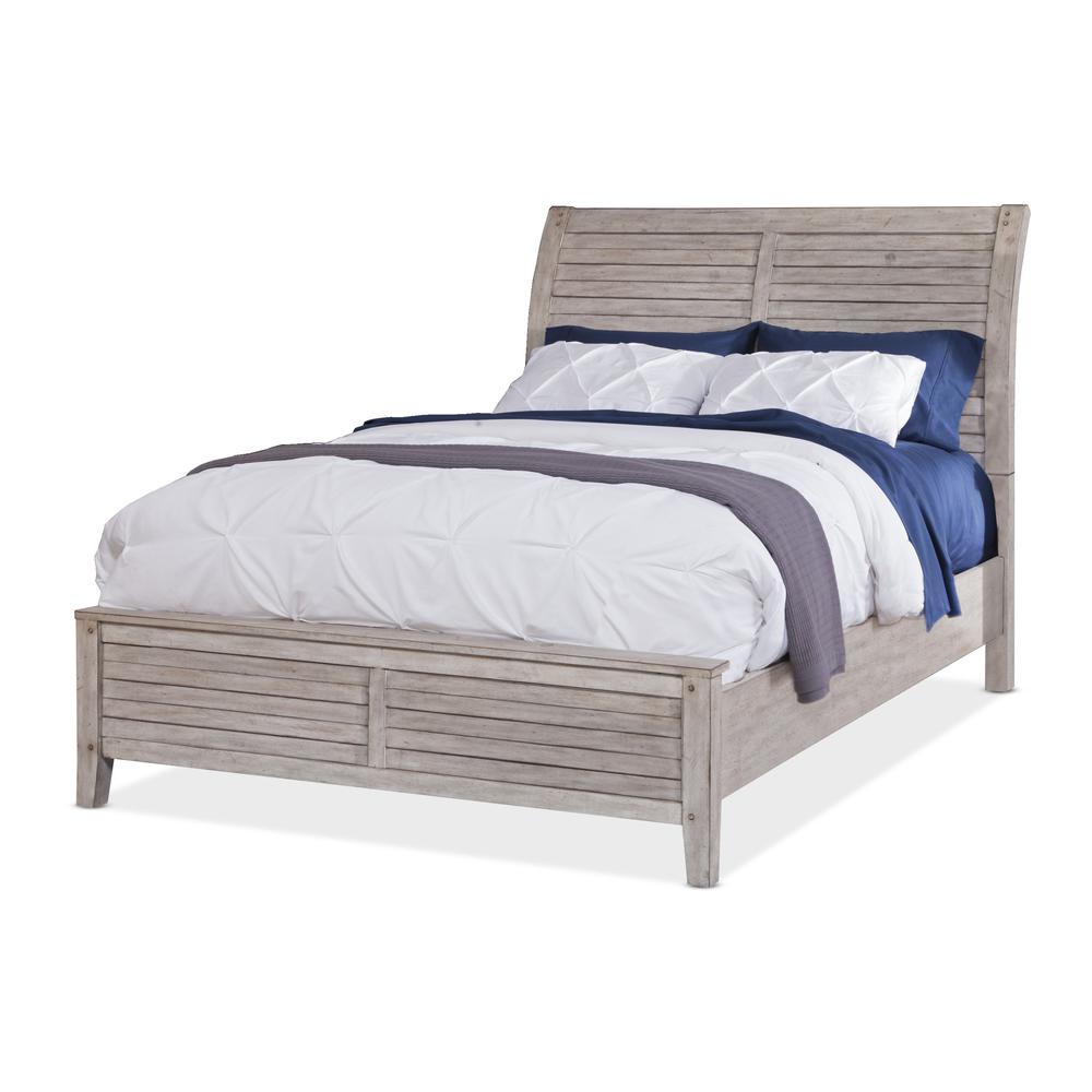 Aurora Queen Sleigh Bed – With Panel Footboard – Whitewash