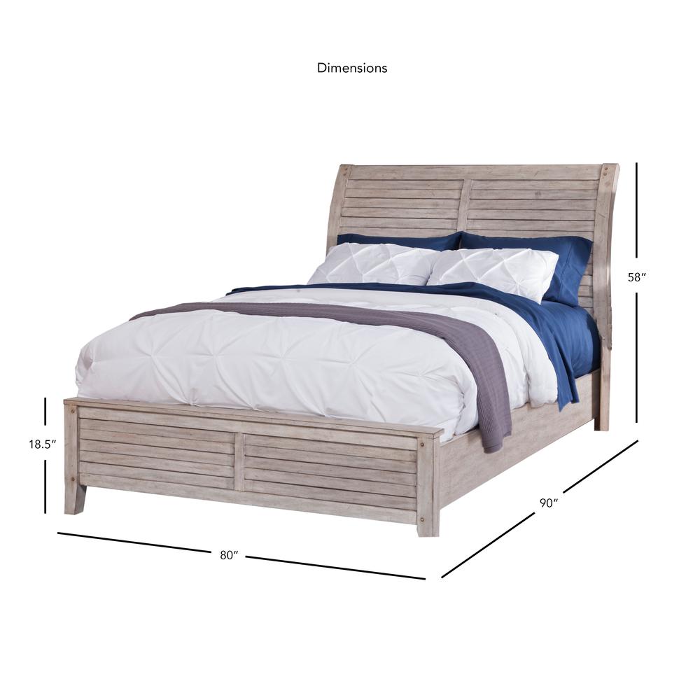 Aurora King Sleigh Bed – With Panel Footboard – Whitewash
