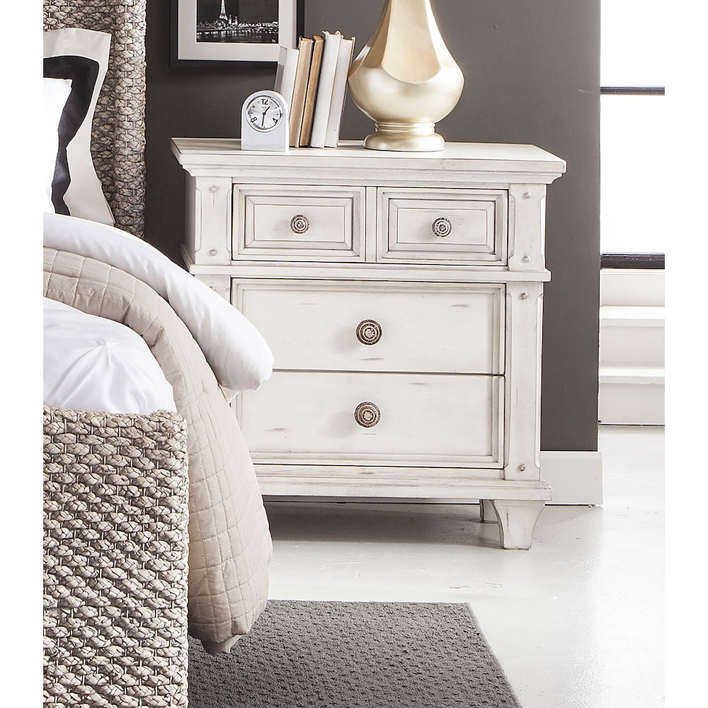 Sedona 3-Drawer Nightstand – Cobblestone White
