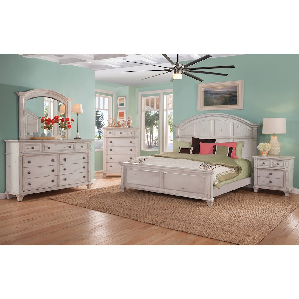 Sedona King 5 Piece Bedroom Set – Cobblestone White