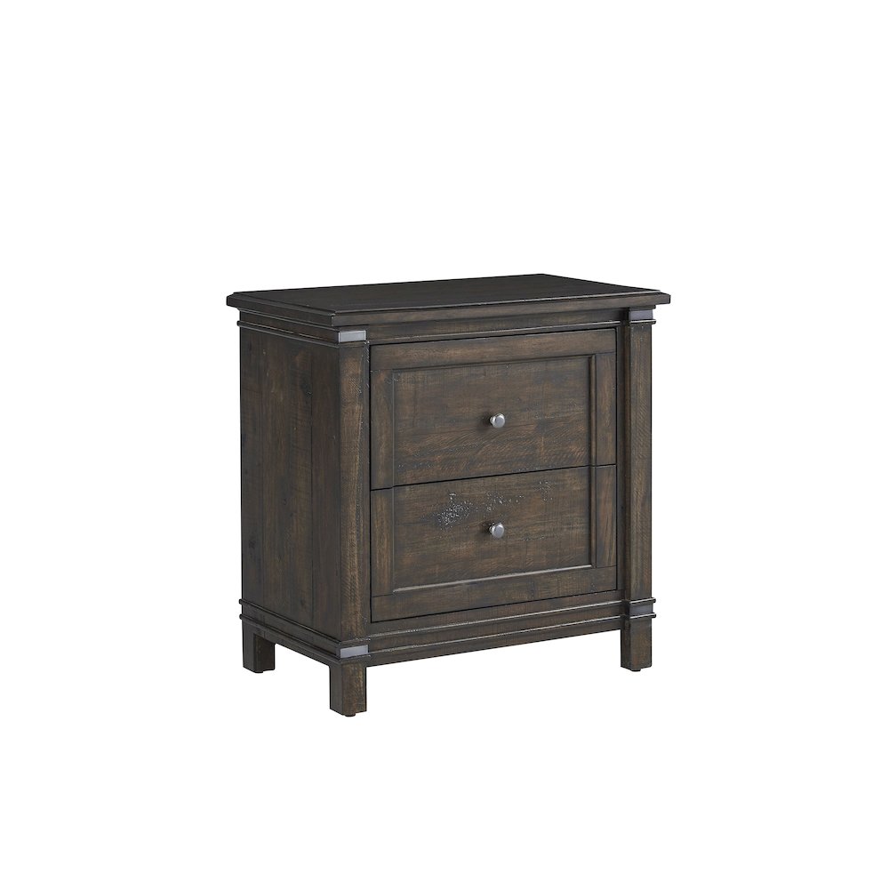 Farmwood 2-Drawer Nightstand – Whiskey Barrell