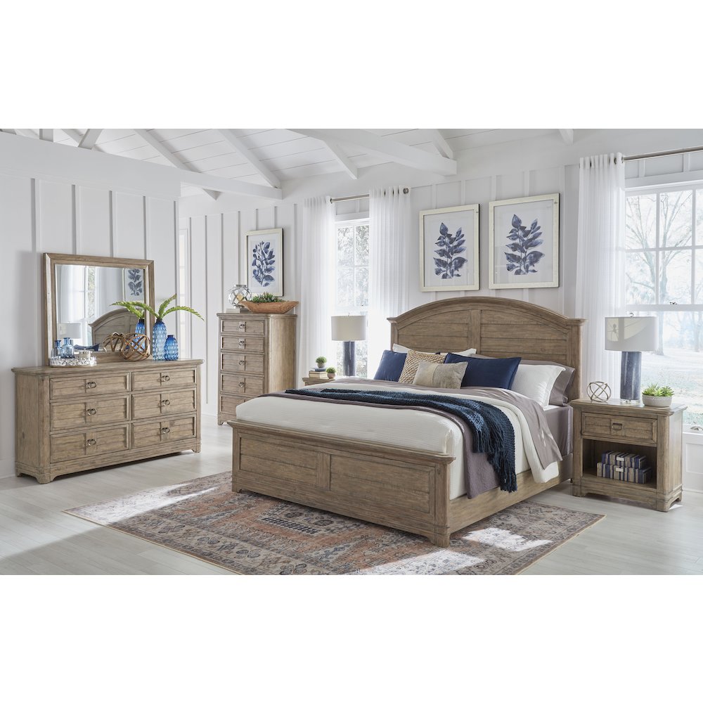 Meadowbrook Arched King Bed – Sand