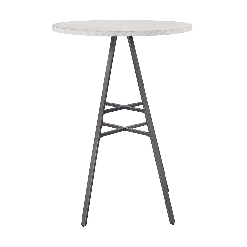 Stockton Round Pub Table – Slate Grey – White Oak Top