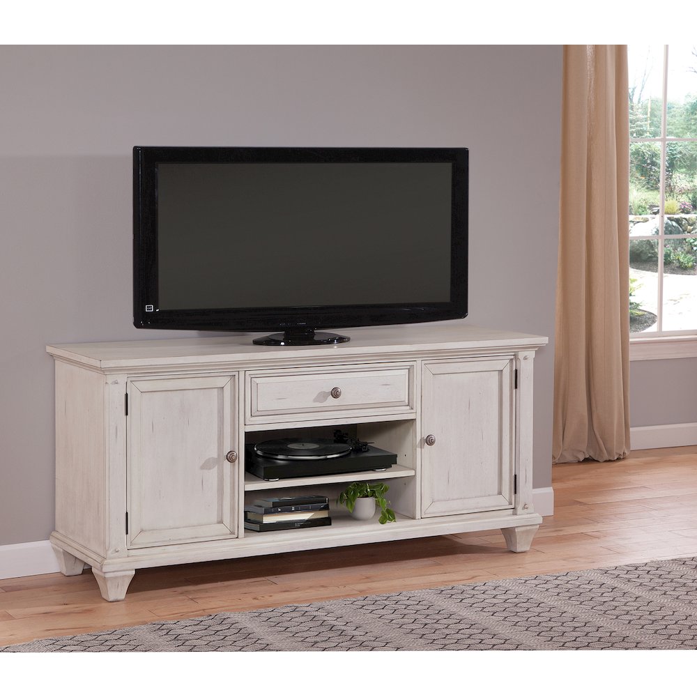 Sedona 66″ Entertainment Console – Cobblestone White