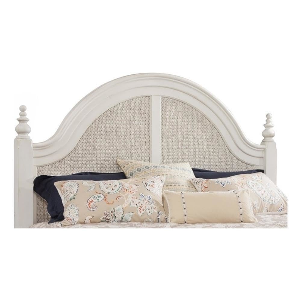 Rodanthe 6/6 Poster Woven Headboard – Dove White