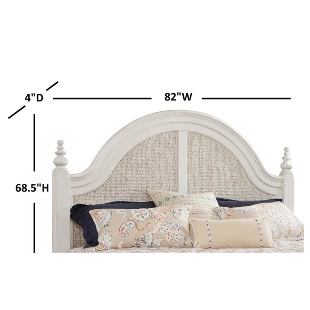 Rodanthe 6/6 Poster Woven Headboard – Dove White