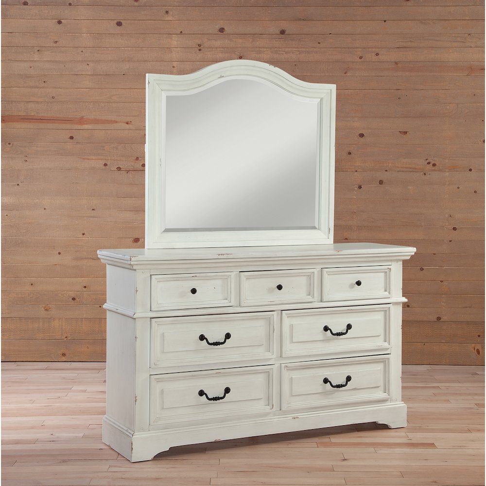 Stonebrook Dresser with Mirror – Distressed Antique White