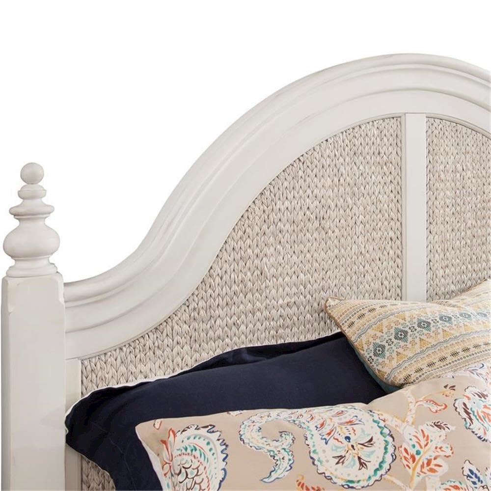 Rodanthe 6/6 Poster Woven Headboard – Dove White