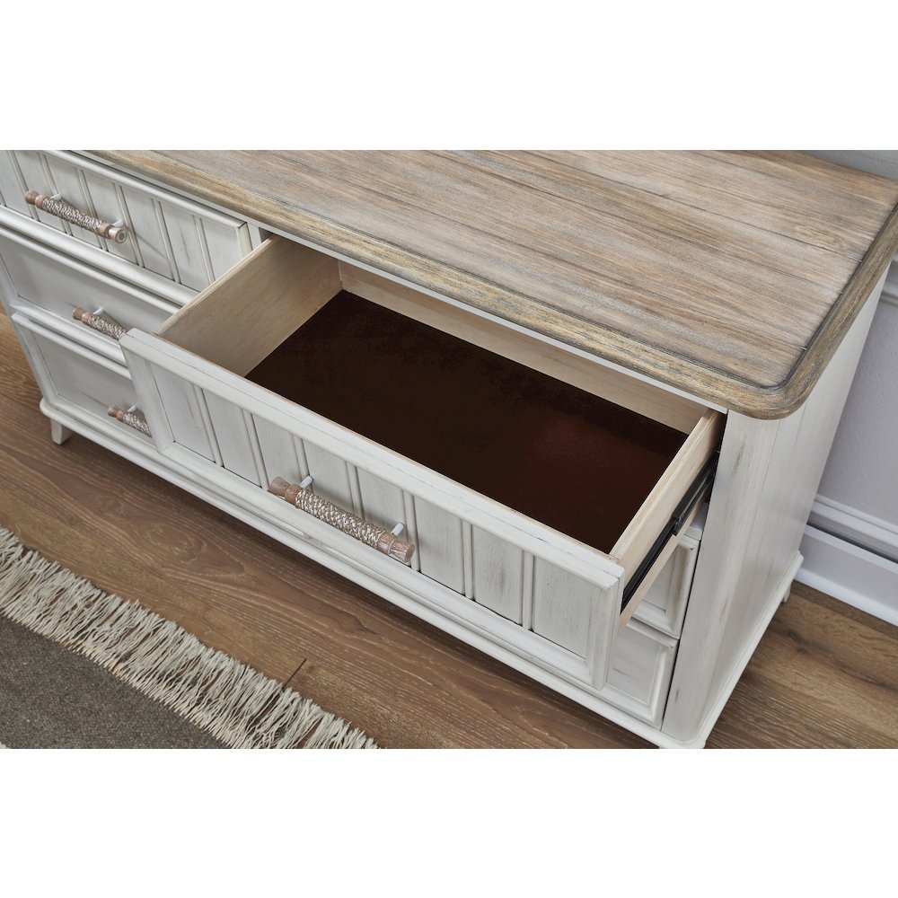 Beach Comber Dresser – Weathered White – Sand Top
