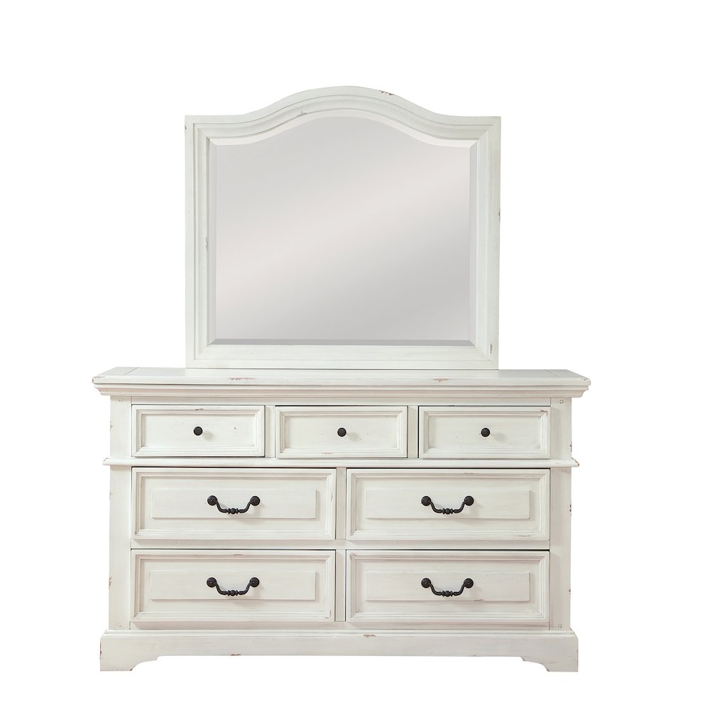 Stonebrook Dresser with Mirror – Distressed Antique White