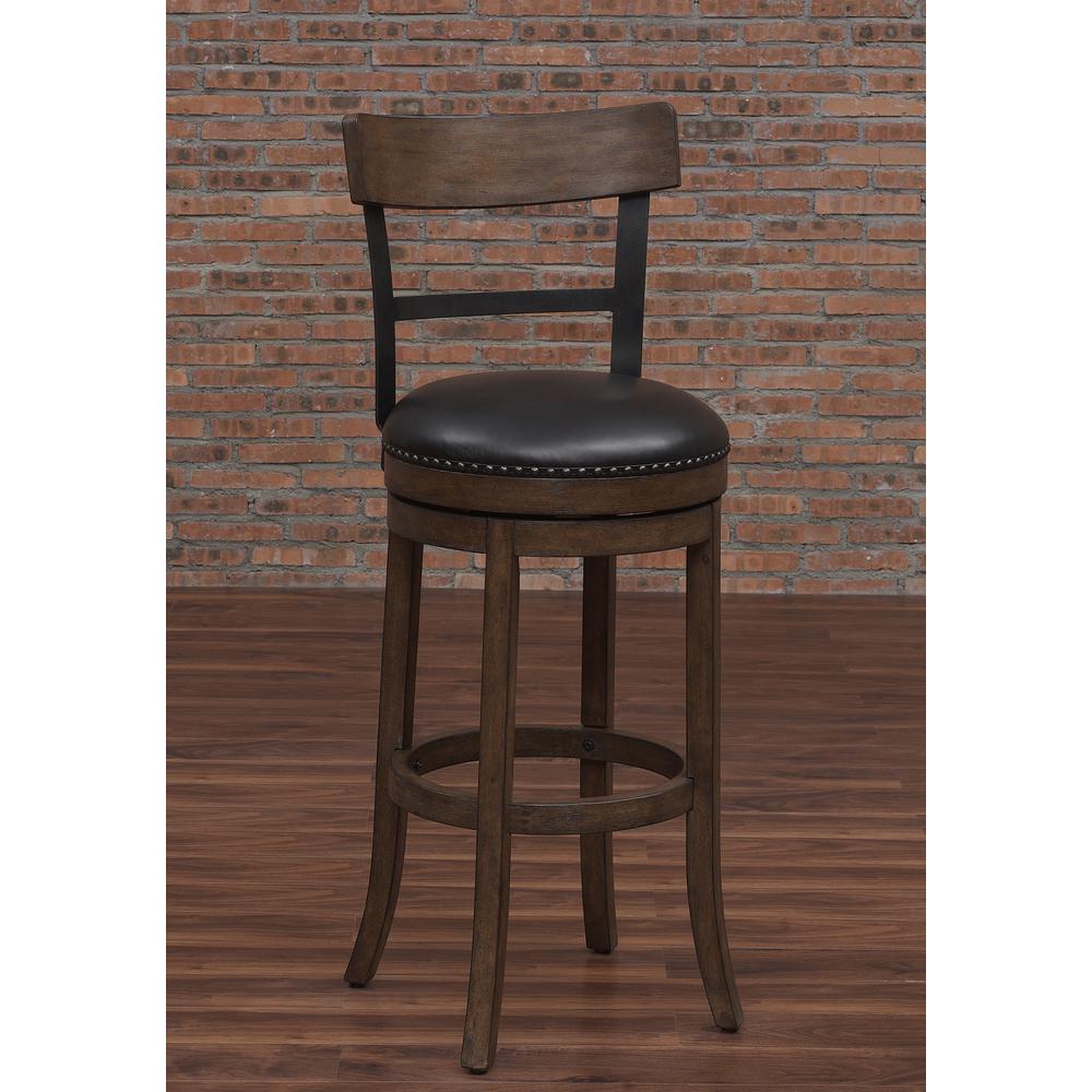 Taranto 34″ Bar Swivel Stool – Washed Brown