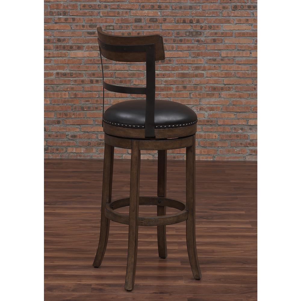 Taranto 34″ Bar Swivel Stool – Washed Brown