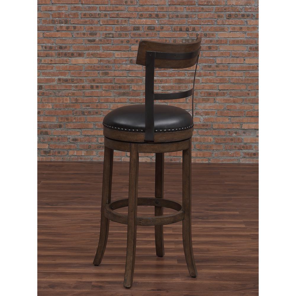 Taranto 34″ Bar Swivel Stool – Washed Brown