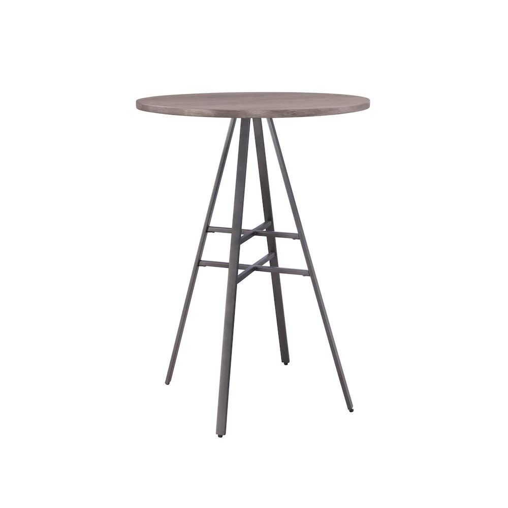 Stockton Round Pub Table – Slate Grey – Grey Oak Top