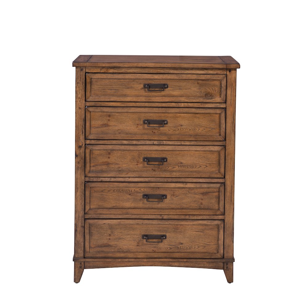 Oakdale 5-Drawer Chest – Honey Oak