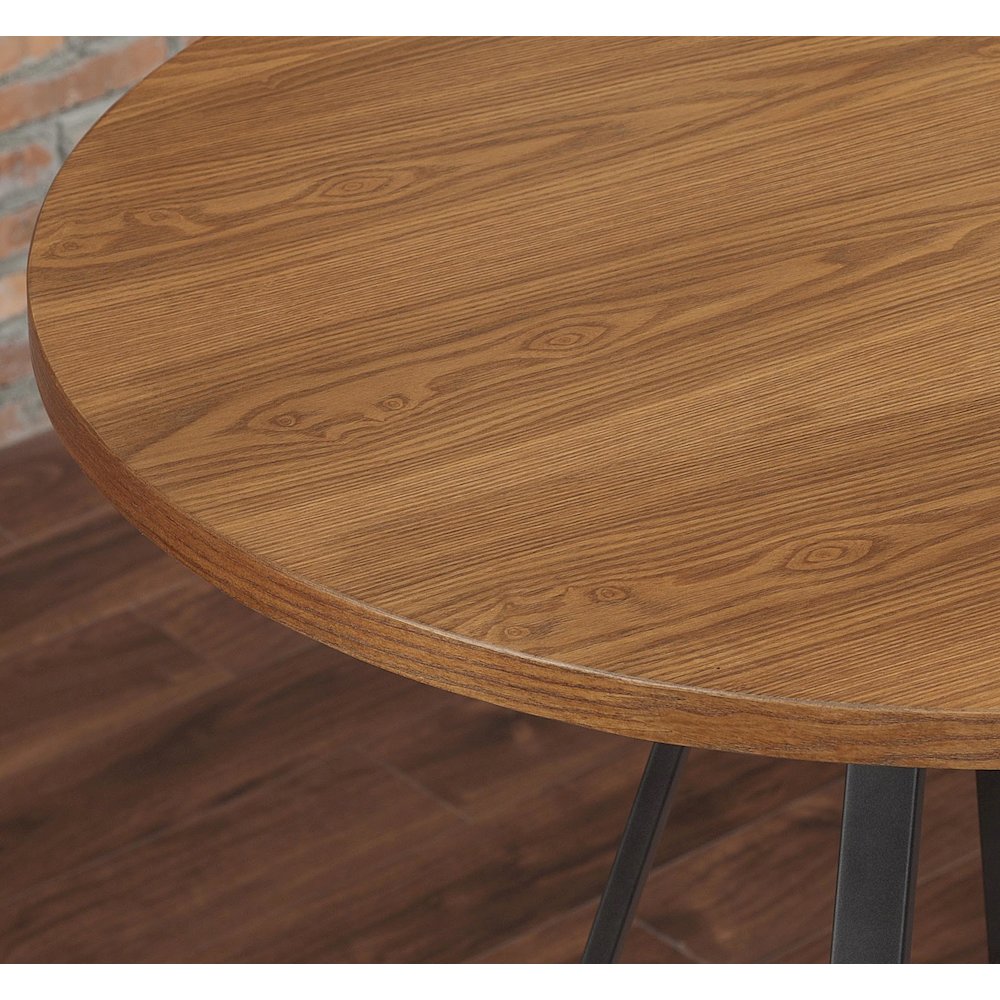 Stockton Round Pub Table – Slate Grey – Golden Oak Top