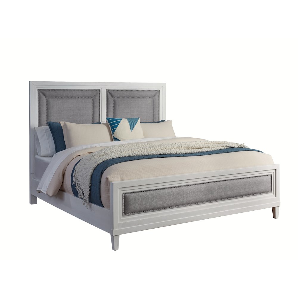 Dunescape Queen Upholstered Bed – White