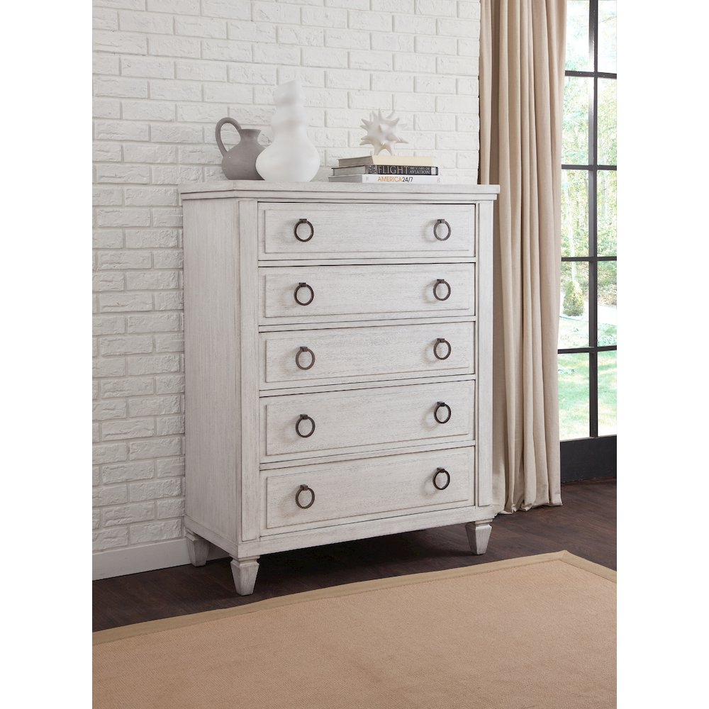 Salter Path 5-Drawer Chest – White Grain
